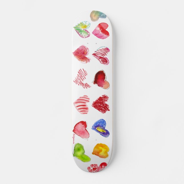 Cooler Herz-Mädchen-GewohnheitSkateboard Skateboard (Vorderseite)