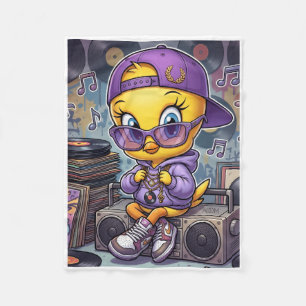 Cooler Hip-Hop-Entenküken Mit Boombox-Fleece-Decke Fleecedecke