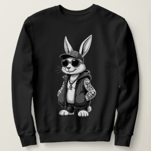 Cooler Hip-Hop-Hase mit Sonnenbrille Streetwear-Ta Sweatshirt