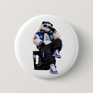 Cooler Hip-Hop-Teddybär-Rund-Pin mit Rückknopf Button