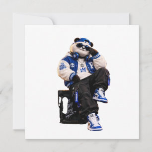 Cooler Hip-Hop-Teddybär-Rund-Pin mit Rückknopf Einladung