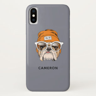 Cooler Hipster Bulldog Name hinzufügen Case-Mate iPhone Hülle