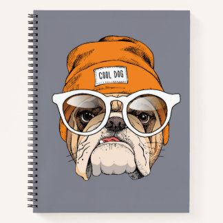 Cooler Hipster Bulldog Notizbuch