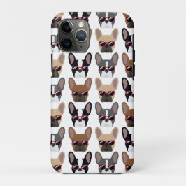 Cooler Hipster Französischer Bulldog Gemusterter F Case-Mate iPhone Hülle