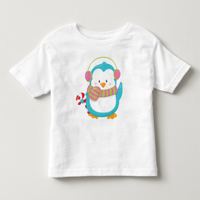 Cooler Hipster Pinguin Winter Kinder Kleinkind Wei Kleinkind T-shirt (Vorderseite)