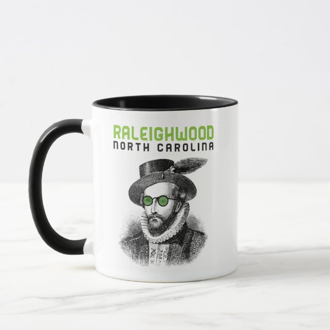 Cooler Hipster Sir Walter Raleigh NC Raleighwood Tasse (Links)