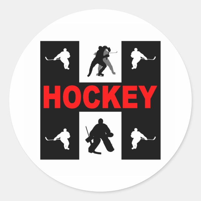 Cooler Hockey Runder Aufkleber (Vorderseite)