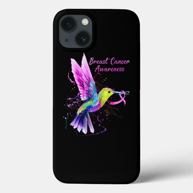 Cooler Hummingvogel mit rosa Ribbon Brustkrebs Case-Mate iPhone Hülle (Rückseite)