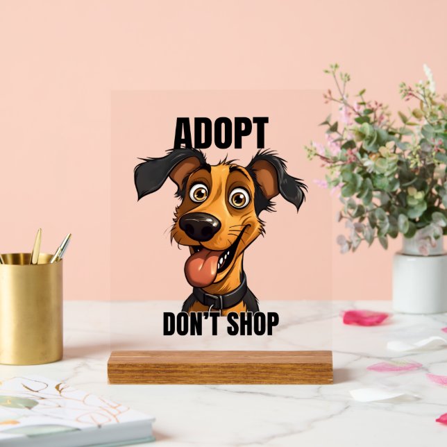 Cooler Hund Adoption Acrylschild (Hochzeit)