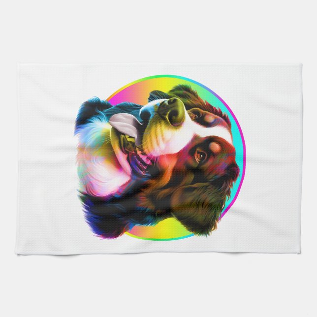 COOLER HUND BUNTER REGENBOGEN GESCHIRRTUCH (Horizontal)