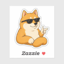 Cooler Hund Finger Guns Meme Aufkleber