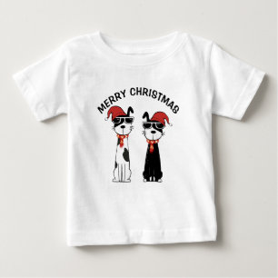 Cooler Hund Frohe Weihnachten Baby T-shirt