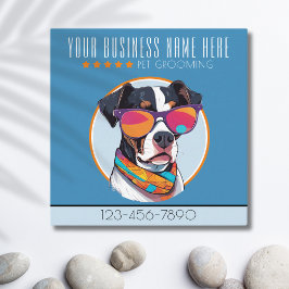 Cooler Hund Grooming Trend und stilvolle Loyalität Quadratische Visitenkarte
