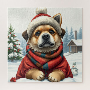 Cooler Hund in Preppy Winter Attraktion und Hat Wi