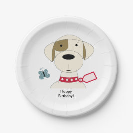 Cooler Hund mit einem roten Collar Pappteller