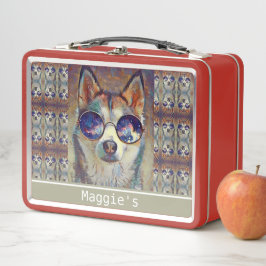 Cooler Hund Mit Monogramm Lunch Box