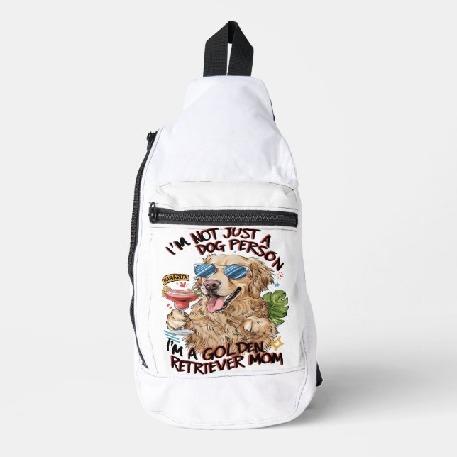 Cooler Hund mit Sonnenbrille und Schlummergetränk Crossbody Bag (Vorderseite)