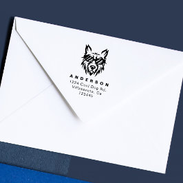 Cooler Hund Moderner Hundebesitzer Rücksendeadress Gummistempel