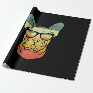 Cooler Hund Retro Vintag Frenchie Lover Geschenk B Geschenkpapier