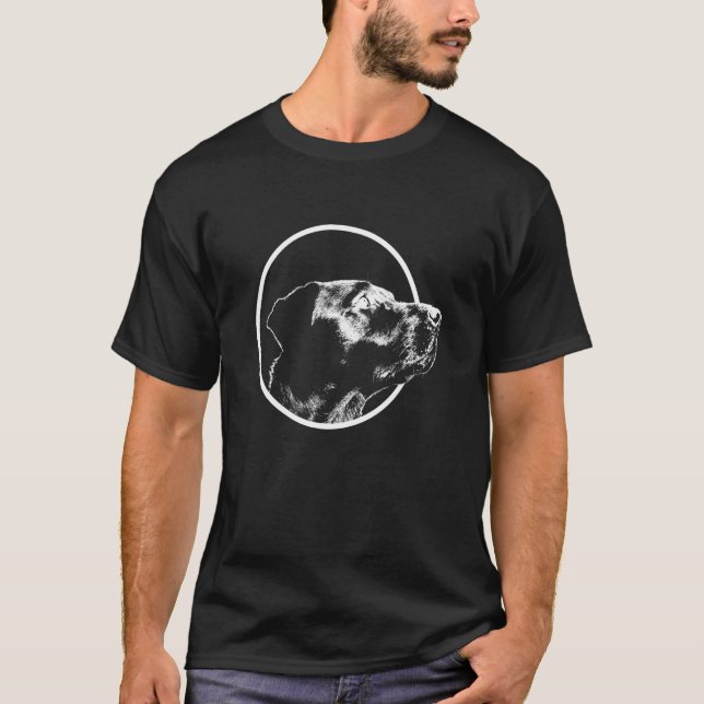 Cooler Hund Schwarzes niedliches Labrador Retrieve T-Shirt (Vorderseite)