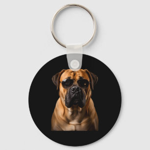 Cooler Hund Sungles Bullmastiff Lustiger Blick Schlüsselanhänger