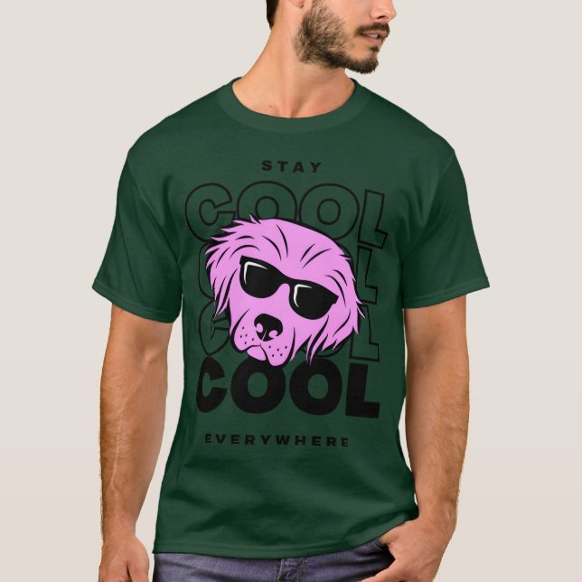 cooler Hund Vintages Retro bleibe T-Shirt (Vorderseite)