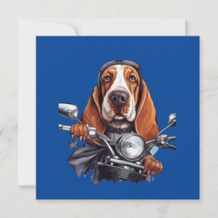 Cooler Hundbiker, niedlicher Hundeschlittenfahrer Einladung