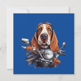Cooler Hundbiker, niedlicher Hundeschlittenfahrer Einladung