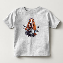 Cooler Hundbiker, niedlicher Hundeschlittenfahrer Kleinkind T-shirt