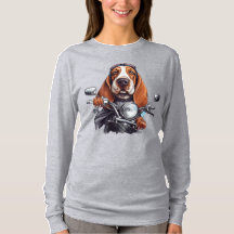 Cooler Hundbiker, niedlicher Hundeschlittenfahrer