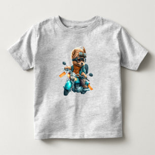 Cooler Hundbiker, niedlicher Yorkshire-Terrier-Hun Kleinkind T-shirt