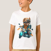 Cooler Hundbiker, niedlicher Yorkshire-Terrier-Hun