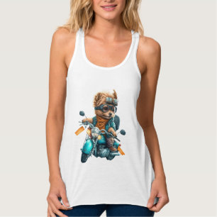 Cooler Hundbiker, niedlicher Yorkshire-Terrier-Hun Tank Top