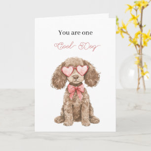 Cooler Hundeherz Brille Geburtstag   Karte