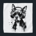 Cooler Hundekopfhörer Niedlich Haustiere Schwarzwe Halstuch<br><div class="desc">Schalten Sie den Stil mit diesem kühnen und künstlerischen Hundedesign ein. Diese prächtige Schwarz-Weiß-Abbildung mit einem ausgekühlten Jungtier mit Kopfhörern verbindet Musik,  Einstellung und moderne Kunst. Sie ist perfekt für jeden,  der Hunde,  Schläge und edges,  ausdrucksvolles Kunstwerk Lieben.</div>