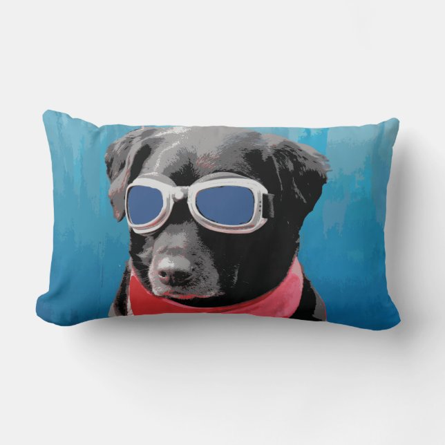 Cooler Hundeschwarz-Labradorrote Lendenkissen (Vorderseite)