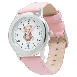 Cooler Individuelle Name Bär mit Kleidung und Hut Armbanduhr