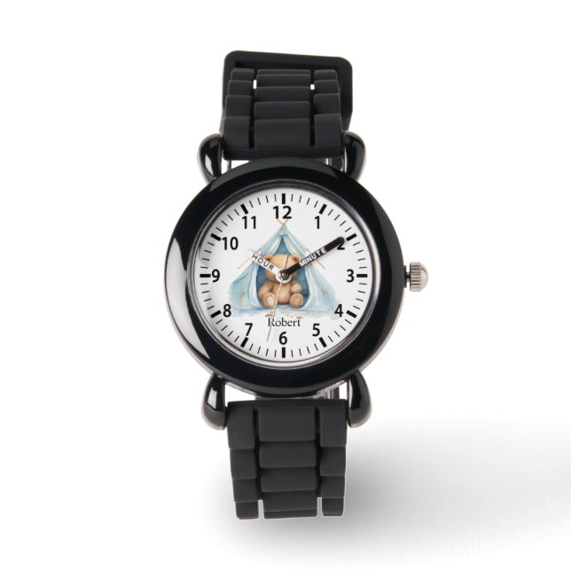 Cooler Individuelle Name Camping Bär Armbanduhr (Vorderseite)