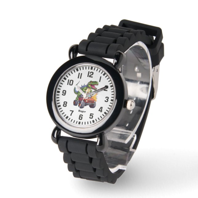 Cooler Individuelle Name Dinosaurier Reiten Monste Armbanduhr (Winkel)