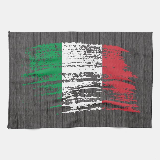 Cooler italienischer Flaggenentwurf Handtuch (Horizontal)