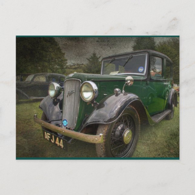 cooler Jahrgangswagen Vintage Postkarte (Vorderseite)