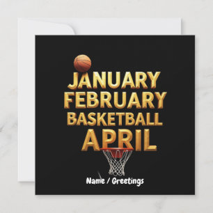 Cooler Januar Februar Basketball April Designs Einladung