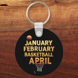 Cooler Januar Februar Basketball April Designs Schlüsselanhänger