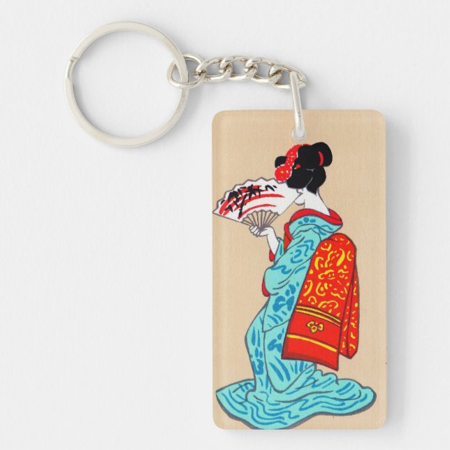 Cooler japanischer Klassiker Gigsha Lady Kimono Fa Schlüsselanhänger (Vorderseite)