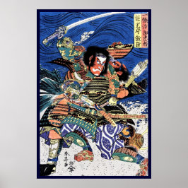 Cooler japanischer Ukiyo-e-legendärer Krieger Samu Poster