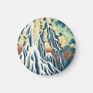 Cooler japanischer Vintager Wasserfall Ukiyo-e Hok Magnet