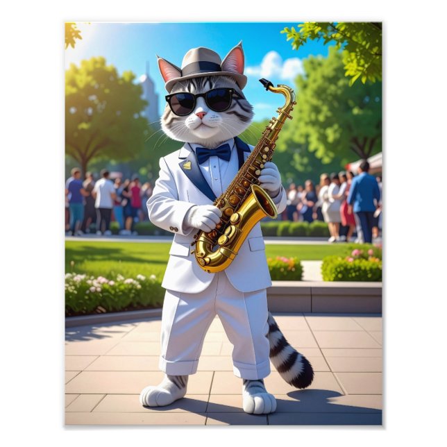 Cooler Jazz-Kater Fotodruck (Vorne)