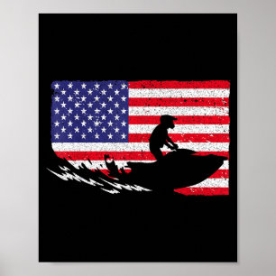 Cooler Jetski für Männer Frauen Skifahrer amerikan Poster