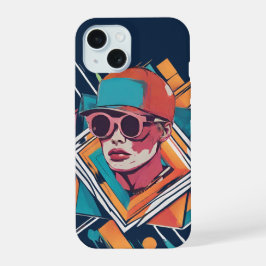 Cooler Junge, abstrakte dynamische Pop Kunst iPhone 15 Hülle