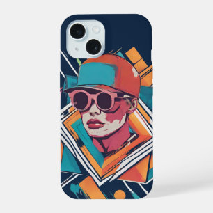 Cooler Junge, abstrakte dynamische Pop Kunst iPhone 15 Hülle